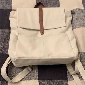 Abercrombie backpack beige canvas/ faux leather